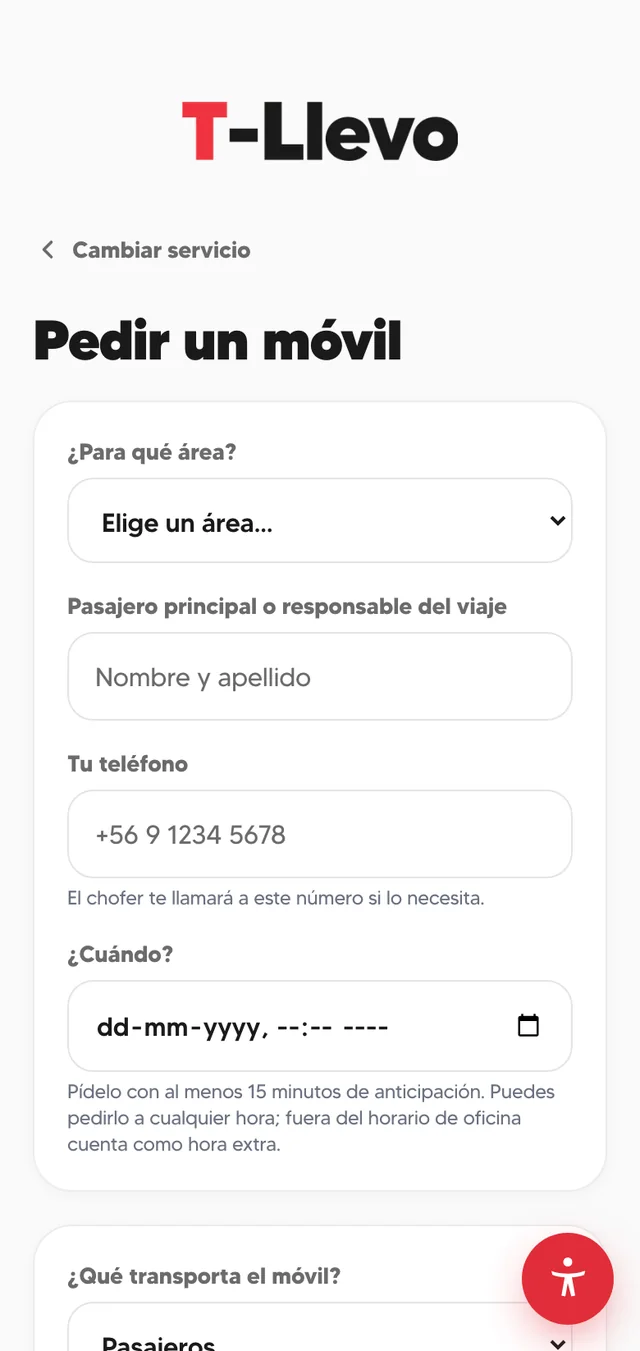 T-Llevo: Pedir un móvil